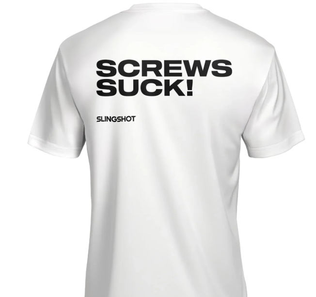 T-Shirt Slingshot One-Lock Screws suck
