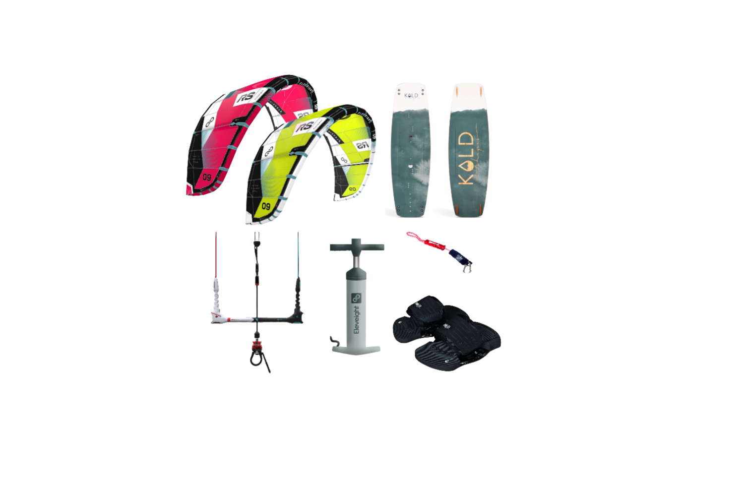 Materialpaket: Kiteset Einsteiger/Allround2 Eleveight RS V9/ KOLD shapes