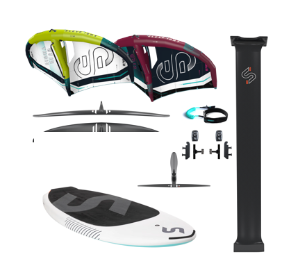 Wingfoil Set Allround 1; Eleveight WFS, Slingshot one-lock, Glide